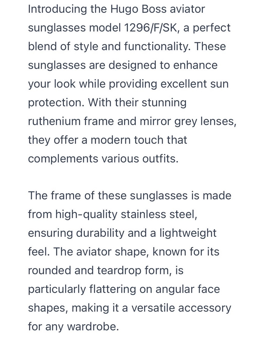 Hugo Boss Aviator Sunglasses in Ruthenium with Grey Mirror Lenses - Picture 5 of 7